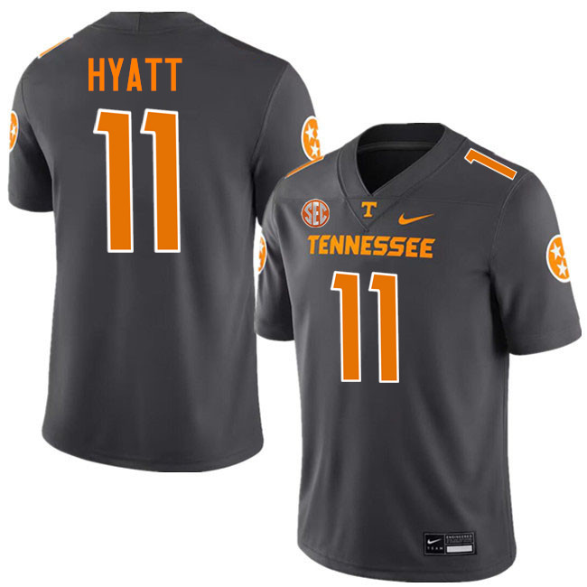 Jalin Hyatt Tennessee Jersey,Tennessee Volunteers #11 Jalin Hyatt College Jersey,Uniforms-Smoke Grey